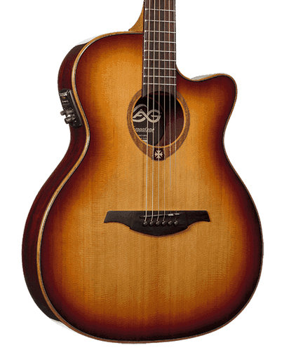 Lag Guitars T100ASCE-BRS Tramontane 100 Auditorium Slim Cutaway Acoustic/Electric Guitar with StudioLag Plus Electronics in Brown Shadow T100ASCEBRS