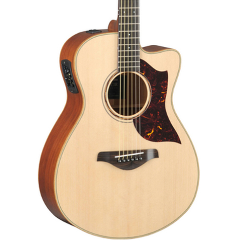 Yamaha AC3M Concert Cutaway - Natural Acoustic-Electric Guitar, Sitka Spruce Top, Solid Mahogany Back And Sides