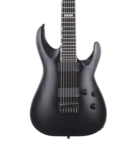 ESP Guitars E-II Horizon NT-7B Hipshot 7-String Electric Baritone Guitar, Black Satin EIIHORNT7BHSBLKS