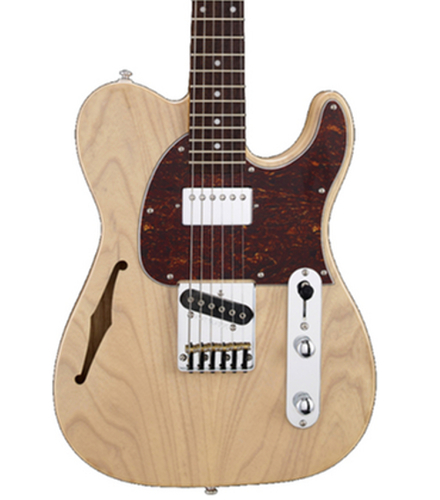 G&L Guitars ASAT Classic Bluesboy Semi-Hollow Electric Guitar with SH Pickup Configuration, Blonde Finish, and Rosewood Fingerboard ASAT-BLUES-HLW-BTB