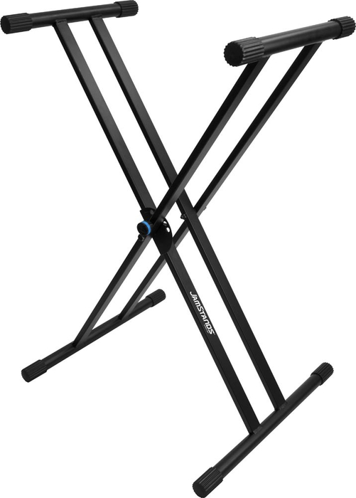 Ultimate Support JS-502DC JamStands Double-Braced X-Style Keyboard Stand With Blue Accent Bands