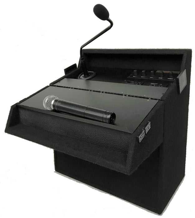Soundcraft Systems R750 Announcer Lecternette With 150W Built-in Amplifier, Wireless Receiver And Gooseneck Microphone