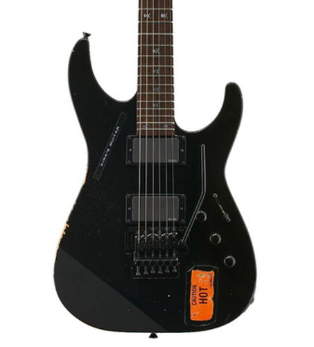 ESP Guitars KH-2 Vintage Electric Guitar, Distressed Black EKH2VINT