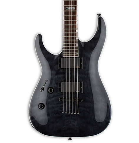 ESP Guitars LTD MH-401NT LH Left-Handed Electric Guitar, See-Thru Black LMH401NTQMSTBLKLH