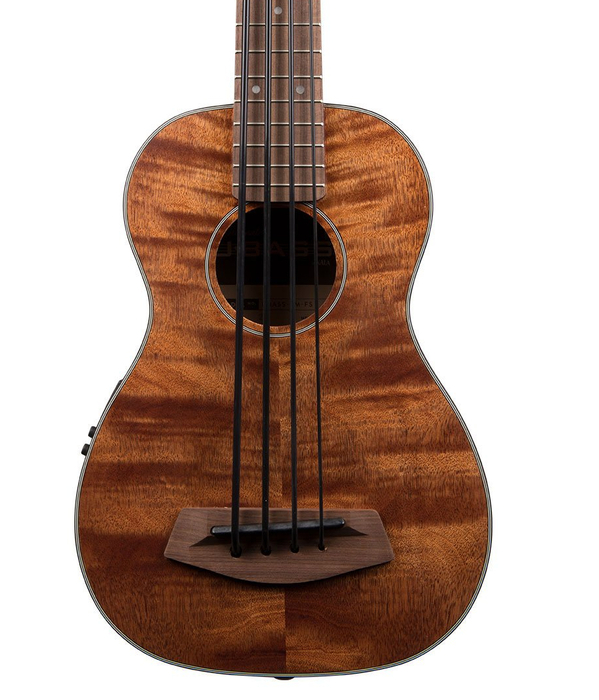 Kala Brand Music Co. U-Bass Exotic Mahogany Fretted Bass Ukulele with Case UBASS-EM-FS