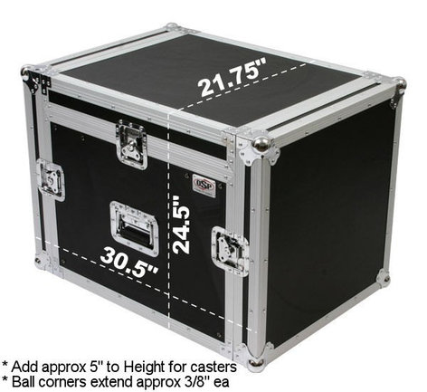 Elite Core MC12U-8 ATA Wood Case For 12-Unit Mixer Rack And 8-Unit Amplifier Rack
