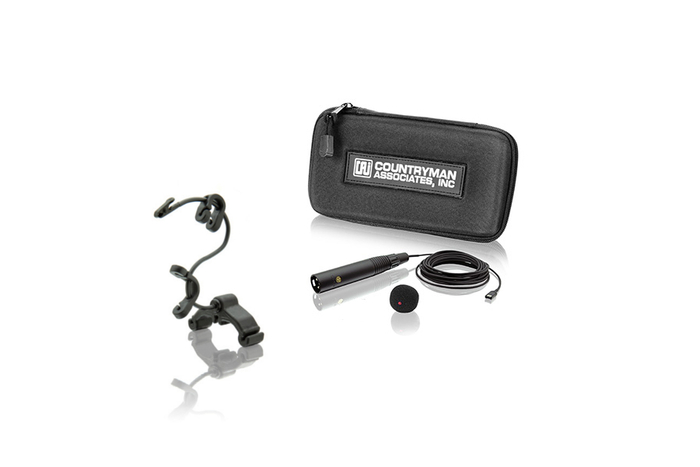 Countryman I2CH10XLR-BKIT I2 Bass / Cello Mic Kit With Cardioid Polar Pattern & Hardwired XLR Connector, Black