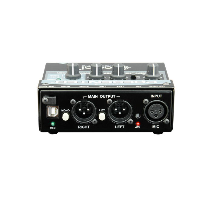 Radial Engineering Presenter Presentation Mixer With Mic Preamp, 3.5mm Stereo Input And USB