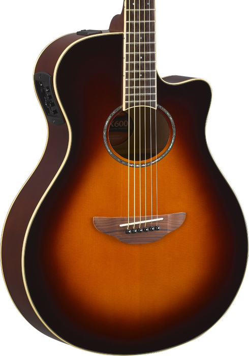 Yamaha APX600 Thinline Cutaway Acoustic-Electric Guitar, Spruce Top