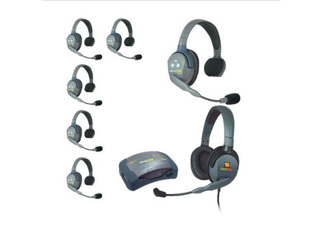 Eartec Co HUB7SMXD Eartec UltraLITE/HUB Full Duplex Wireless Intercom System W/ 7 Headsets