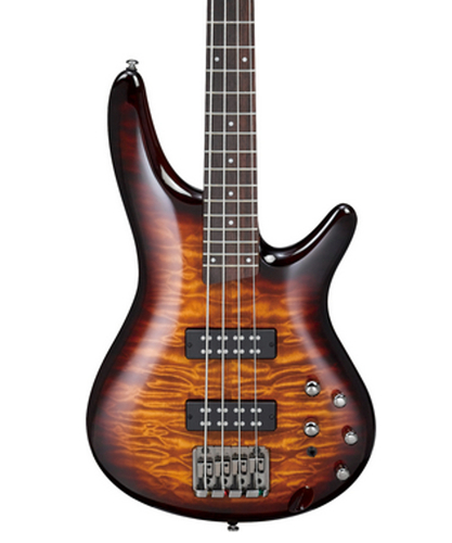 Ibanez SR400EQM 4-String Bass Guitar, 24-Fret, Jatoba Fretboard With White Dot Inlay