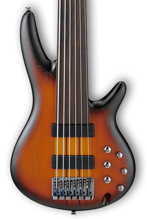 Ibanez SRF706 SR Bass Workshop 6 String Fretless Electric Bass - Brown Burst Flat SRF706BBF