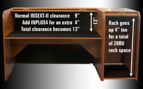 HSA Rolltops INPLUS4 4" Extra Height Add-On Option for Inspire Rolltop Desks INPLUS4
