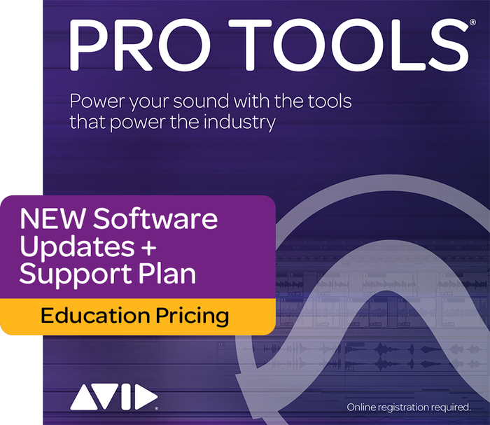 Avid Pro Tools 1-Year Updates Plus Support Plan - EDU S/T (Box) For Education / Academic Students / Teachers, New