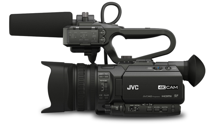 JVC GY-HM250U 4K CAM UHD Streaming Camcorder With  Lower-Third Graphic Overlays