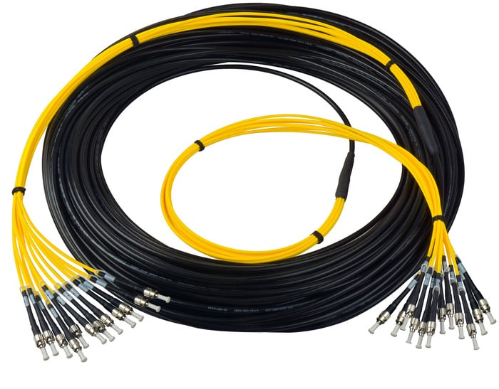Camplex HF-TS12LC-0050 12-Channel Tactical Fiber Optical Snake 50 Ft Fiber Optic Snake With LC Single Mode Connectors