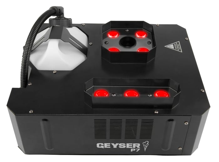 Chauvet DJ Geyser P7 Vertical Jet Fog Machine With 7x 9W RGBA+UV LEDs, 17,000cfm Output