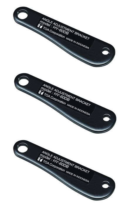 TOA HY-60DB-WP-3 3-Pack of Angle Adjustment Brackets for HX-7 Weatherproof Speakers, Black HY-60DB-WP-3