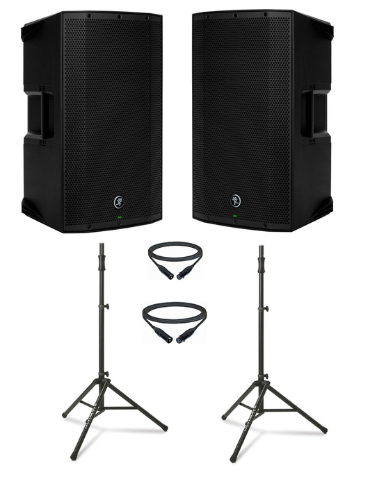 Mackie THUMP-12A-DUAL-2-K Active 12" Speaker Bundle With Speakers, XLR Cables And Stands