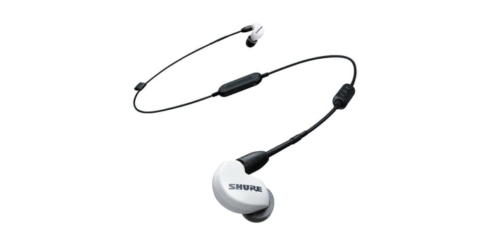 Shure SE215SPE-W-BT1 Single-Driver Sound Isolating Earphones With Bluetooth Adapter And Detachable Cable, White (Special Edition)