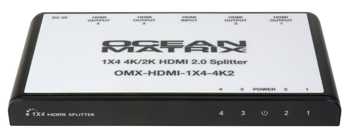 OCEAN MATRIX OMX-HDMI-1X4-4K2 4K UHD 1x4 HDMI 2.0 Splitter/Distribution Amplifier