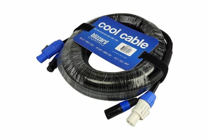 Blizzard DMXPC 25 Powercon To Powercon W/ 3-pin DMX Combo Cable, 25'