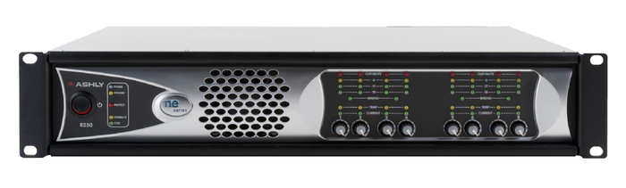 Ashly ne8250.70peD 8 Channel Network Power Amplifier With Protea DSP And Dante Option Card, 250W At 70V