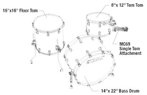 Tama Starclassic Walnut / Birch 3-Piece Shell Pack 22"x14" Bass Drum, 12"x8" Rack Tom, And 16"x16" Floor Tom