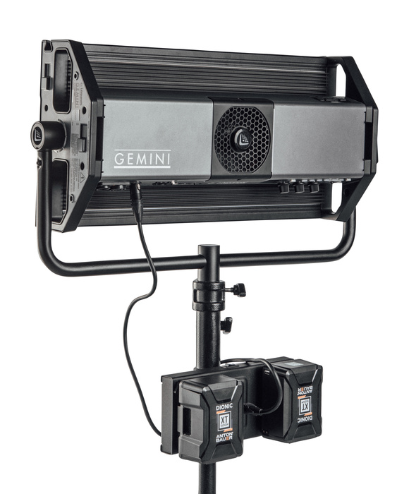 Litepanels Gemini Dual Battery Bracket Powers Gemini 2x1 With 2 Gold Mount 14.4V Batteries (Not Included)