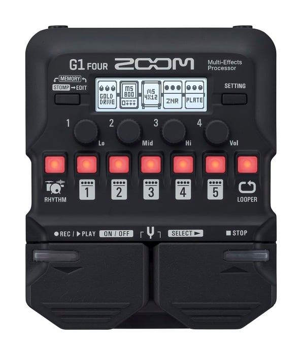 Zoom G1 Four Guitar Multi Effects Pedal With Amp Simulation, Looper, Tuner And Effect Chaining