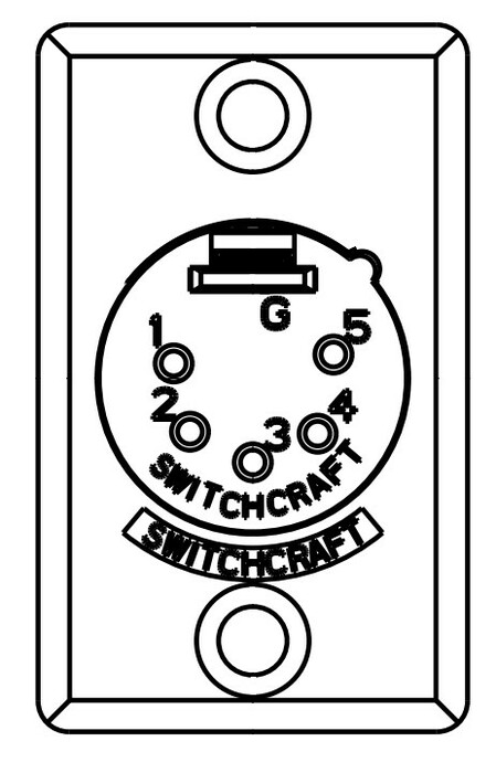 Switchcraft D5MB 5-pin XLRM D Series Panel Mount Connector