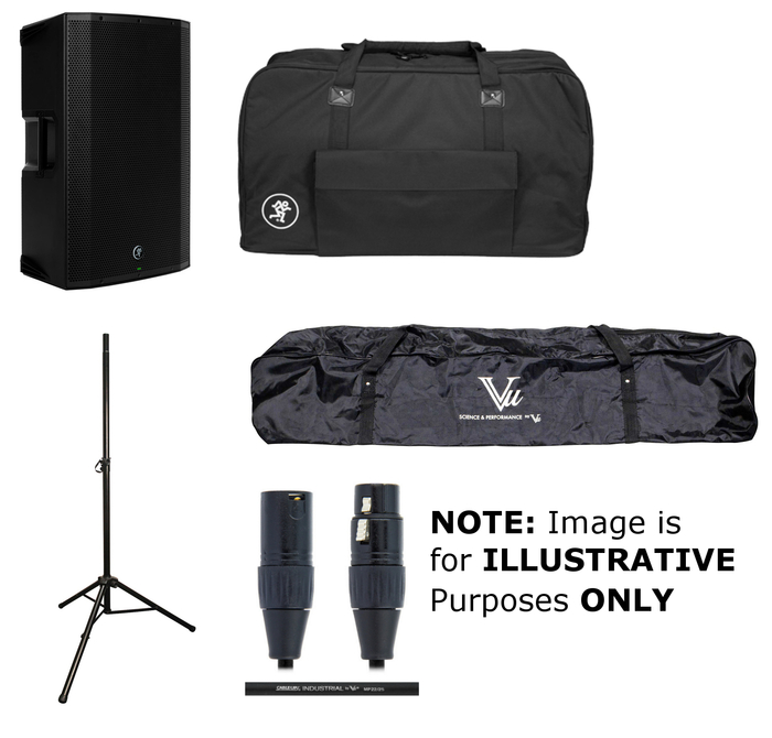Mackie THUMP-15BST-SINGLE-K Active Speaker Bundle With Bag, Stand, Stand Bag And XLR Cable