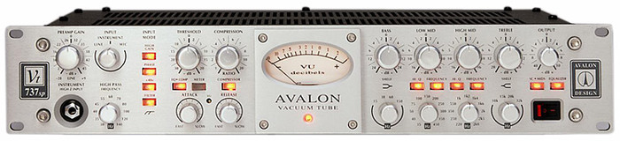 Avalon VT-737SP Rackmount Channel Strip With Tube Preamplifier, Opto-Compressor And Sweepable EQ