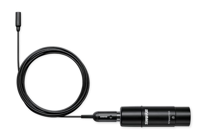 Shure TL48B/O-XLR-A Subminiature Lavalier Microphone With Accessories, XLR Preamp