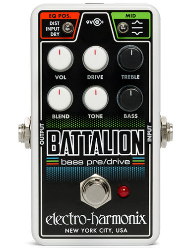 Electro-Harmonix Nano Batallion All Analog Bass Preamp And DI Pedal With Overdrive And Three-band EQ