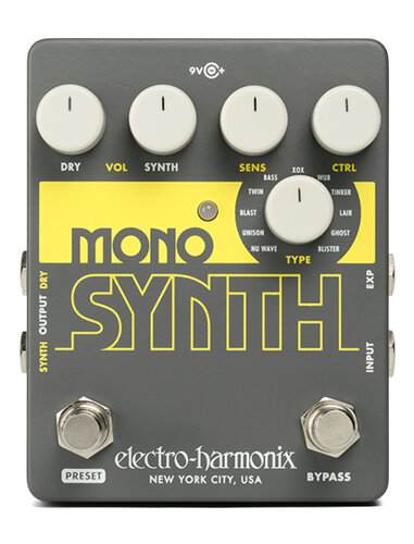 Electro-Harmonix Mono Synth Guitar Synthesizer Pedal With Eleven Synth Emulations And Definable User Presets