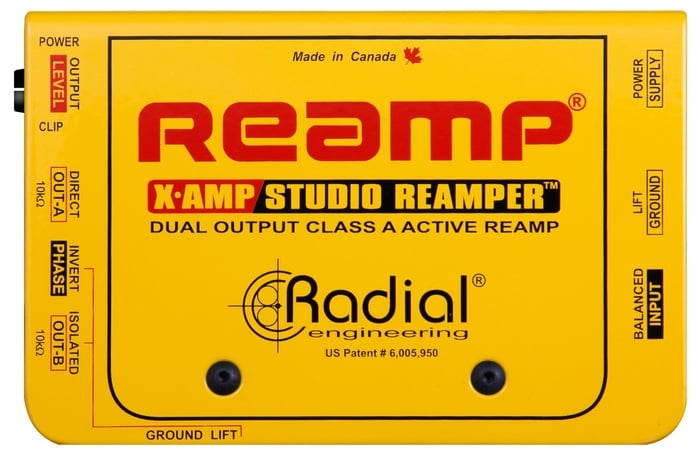 Radial Engineering X-Amp Active Class-A Reamper, Dual Output With Level Control And Polarity Reverse