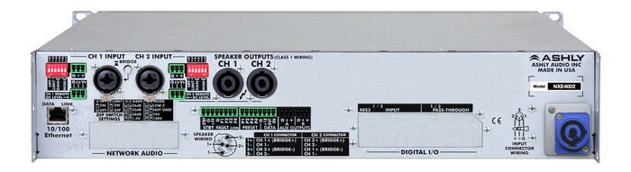Ashly nXe4002BD 2-Channel Network Power Amplifier Plus OPDante And OPDAC4 Option Cards