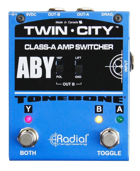 Radial Engineering Twin City Bones Active ABY Guitar Amp Pedal