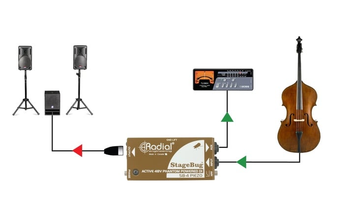 Radial Engineering SB-4 Piezo Compact Active DI For Piezo Pickups, Low-Cut Filter, 48V Phantom