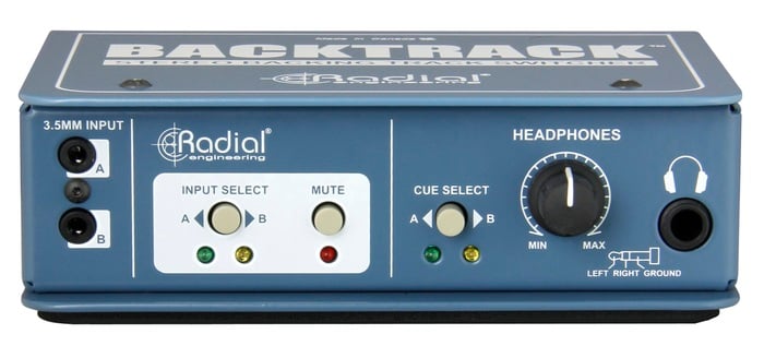 Radial Engineering Backtrack Stereo Backing Track Switcher With 1/8" And 1/4" Inputs, Isolated DI Outs