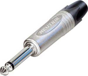 Neutrik NP2X 1/4" Connector, TS, Nickel Contacts and Shell NP2X