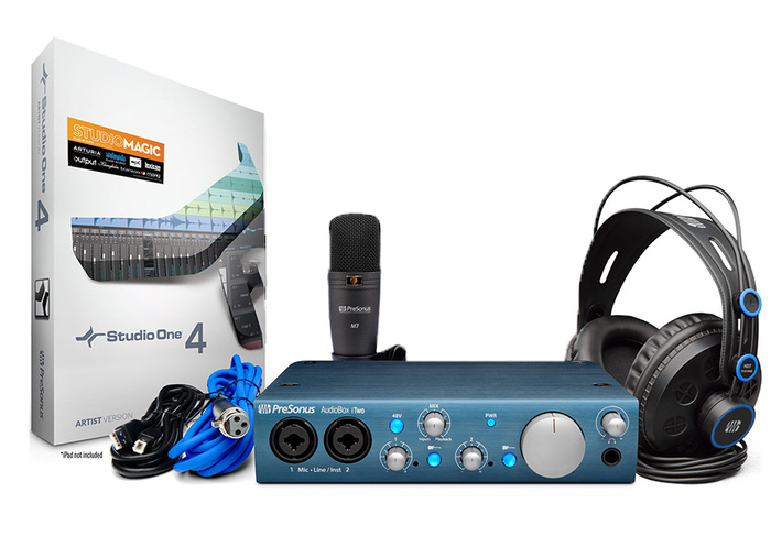 PreSonus AudioBox iTwo Studio Bundle With AudioBox ITwo Audio Interface, Headphones, Mic And Software