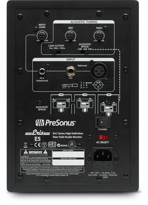 PreSonus Eris E5 5" 2-Way Active Studio Monitor 80W