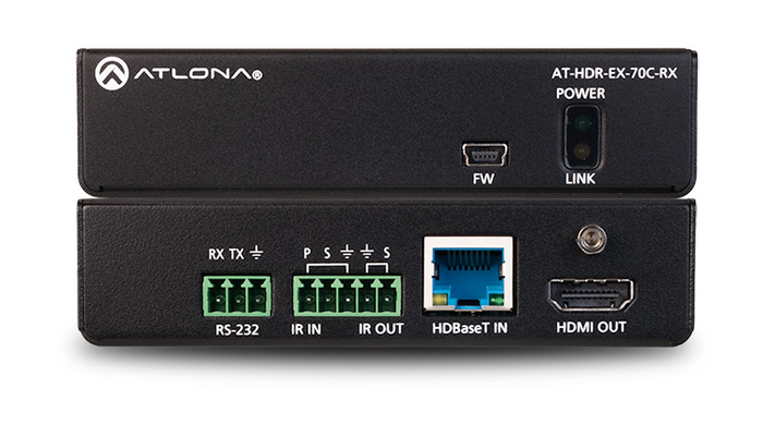 Atlona Technologies AT-HDR-EX-70C-KIT 4K HDR HDMI Over HDBaseT Transmitter-Receiver With Control And PoE