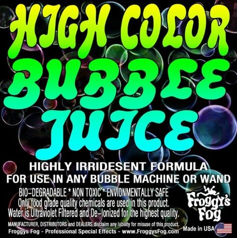 Froggy's Fog HIGH COLOR Bubble Juice Long-Lasting Iridescent Bubble Fluid , 5 Gallons