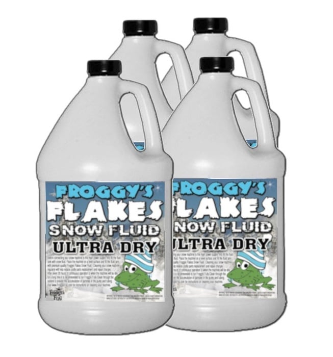 Froggy's Fog ULTRA DRY Snow Juice Ultra Evaporative Formula For 30-50ft Float Or Drop, 4 Gallons