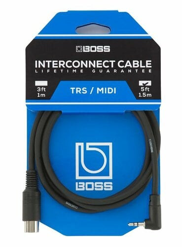 Boss BMIDI-5-3.5 3.5mm TRS To 5 Pin MIDI Cable For Stompboxes And MIDI Foot Controllers