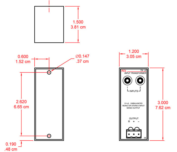 RDL TX-J2 Unbalanced Input Transformer