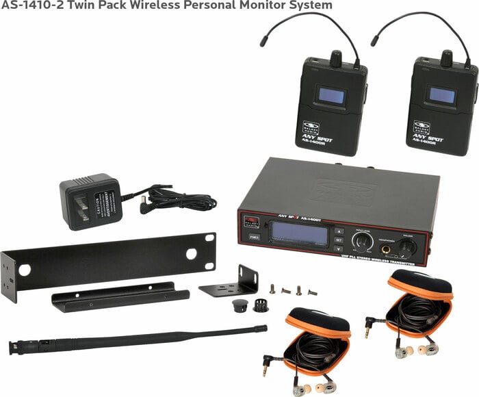 Galaxy Audio AS-1410-2M Wireless In-Ear Monitor System, 2 Receivers, 2 EB10 Ear Buds